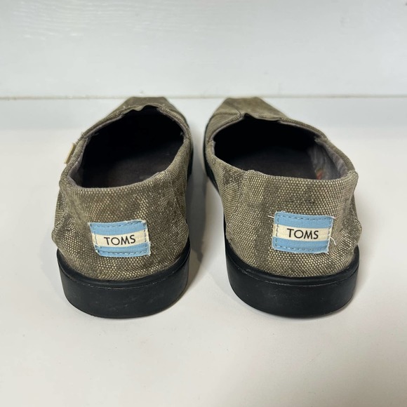 TOMS olive distressed printed canvas shoes, Men's 8 - Picture 3 of 9